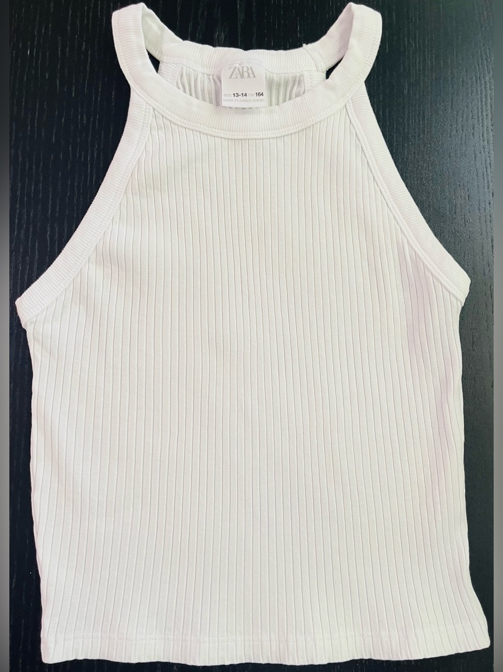 ZARA Ribbed Halter Tank Top in Pale Pink